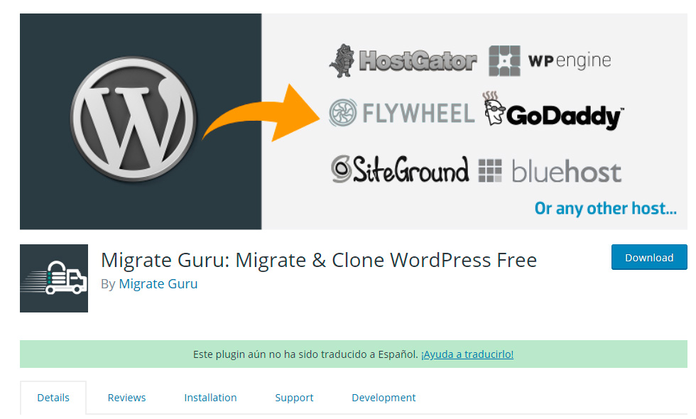 Plugin Migrate Guru en WordPress