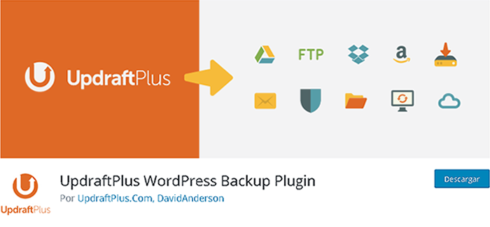 Plugin UpdraftPlus WordPress Backup en biblioteca de WordPress