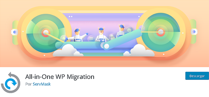 All-in-One WP Migration en biblioteca de plugins de WordPress